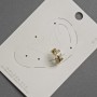 Cafe colour stud earring for ear 13mm+ golden metal with white crystals