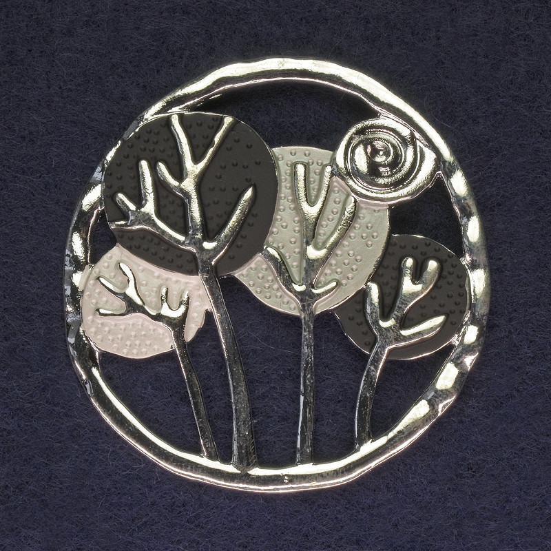 Brooch for Scarves, Cardigans, Coats and Bags, silver-tone metal, magnetic, diameter 52mm+