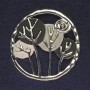 Brooch for Scarves, Cardigans, Coats and Bags, silver-tone metal, magnetic, diameter 52mm+