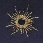 Sun Brooch, white rhinestones, gold-tone metal, 48mm+