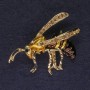 Wasp Brooch Yellow Rhinestones Gold-Tone Metal, Diameter 43x30mm+