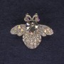 Insect Brooch Rainbow and White Rhinestones Silver-Tone Metal, Diameter 28x23mm+