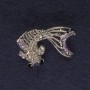 Fish Brooch Rainbow Rhinestones Silver-Tone Metal, Diameter 28x18mm+