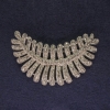 Feather Brooch White Rhinestones Silver-Tone Metal, Diameter 50x43mm+