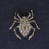 Spider Brooch White Rhinestones Silver-Tone Metal 29x29mm+