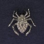 Spider Brooch White Rhinestones Silver-Tone Metal 29x29mm+