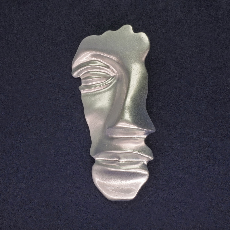 Accent Brooch, Matte Silver, 78x40mm+/-, Silver-Tone Metal