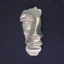 Accent Brooch, Matte Silver, 78x40mm+/-, Silver-Tone Metal