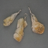 Raw Citrine Pendant in Wire Wrap, 60x40x18mm+- Assorted Size