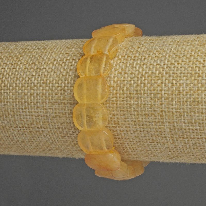 Citrine Bracelet, Faceted Link, Diameter 14x10mm+-, Length 18cm+- Stretch