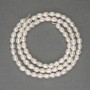 River White Pearls on a Thread, Diameter 4-4.5x4mm+ on a Thread, Length 37cm+