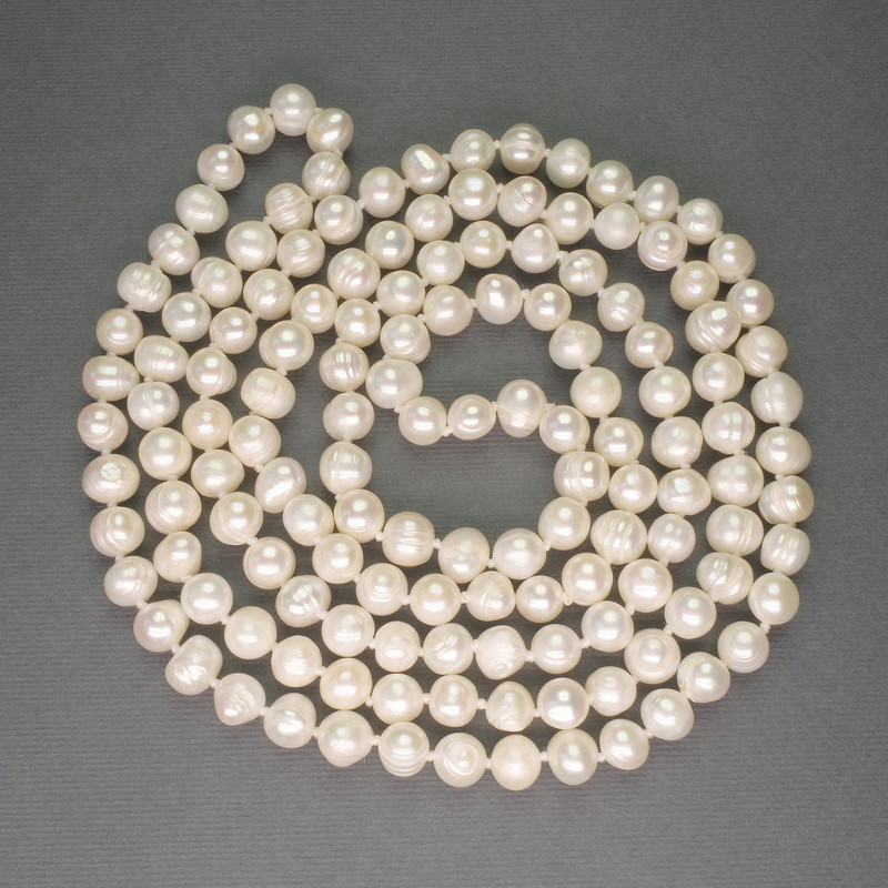 Necklace Freshwater Pearls, diameter 8-9×7-8mm+-, length 118cm+-