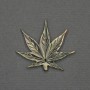 Leaf Pendant with Green Mother-of-Pearl 26x30x2mm+- Gold-Tone Metal