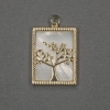 Tree Pendant with Mother-of-Pearl Insert 18x23x25mm+- Gold-Tone Metal