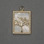 Tree Pendant with Mother-of-Pearl Insert 18x23x25mm+- Gold-Tone Metal