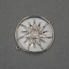 Sun Connector with Natural Mother-of-Pearl 25x30x3mm+/- Silver-Tone Metal