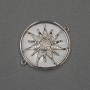 Sun Connector with Natural Mother-of-Pearl 25x30x3mm+/- Silver-Tone Metal