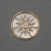 Sun Connector with Natural Mother-of-Pearl 25x30x3mm+/- Gold-Tone Metal