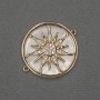 Sun Connector with Natural Mother-of-Pearl 25x30x3mm+/- Gold-Tone Metal
