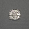 Sun Connector with Natural Mother-of-Pearl 18x22x3mm+/- Silver-Tone Metal