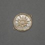 Sun Connector with Natural Mother-of-Pearl 18x22x3mm+/- Gold-Tone Metal