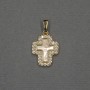 Cross Pendant with Mother-of-Pearl Insert 13x15x18x2.5mm+- Gold-Tone Metal