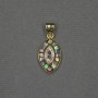 Pendant with Haliotis (Abalone) Insert 9x15x17x2mm+- Gold-Tone Metal