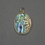 Sun Pendant with Abalone Shell Inlay 17x20x24x3mm+/- Gold-Tone Metal
