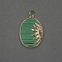 Sun Pendant with Malachite (Pressed) Inlay 17x20x24x3mm+/- Gold-Tone Metal