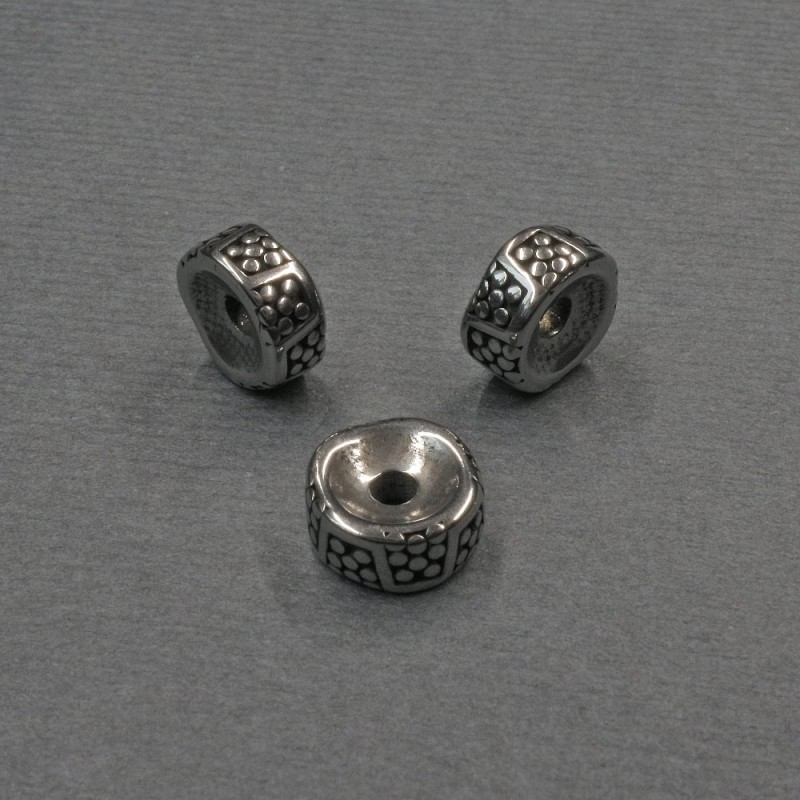 Findings Bead Insert, Silver-Tone Metal, Diameter 8x4mm+- Hole Diameter 2mm+