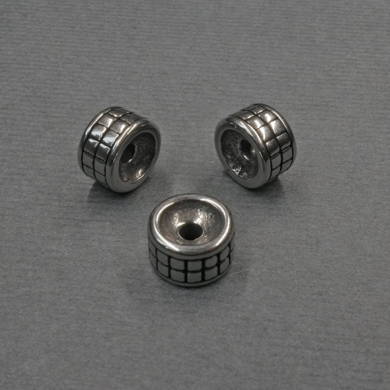 Findings Bead Insert, Silver-Tone Metal, Diameter 8x5mm+- Hole Diameter 2mm+
