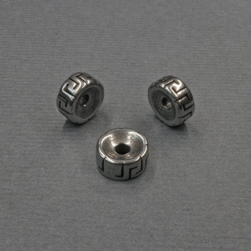 Findings Bead Insert, Silver-Tone Metal, Diameter 8x3.5mm+- Hole Diameter 2mm+