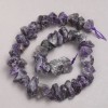 Raw Stone Amethyst Chip Beads on a Thread, diameter 10x18mm+-, length 42cm+