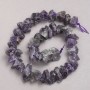 Raw Stone Amethyst Chip Beads on a Thread, diameter 10x18mm+-, length 42cm+