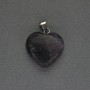 Amethyst Heart Pendant 20x20x25mm+-, Silver-Tone Metal
