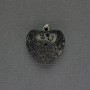 Heart Lava Pendant 20x20x25mm+/- Silver-Tone Metal