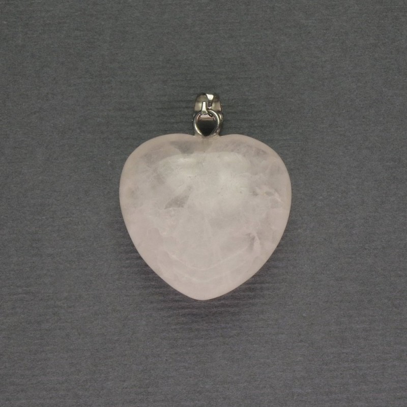 Heart Pendant Rock Crystal 20x20x25mm+- silver-tone metal