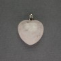 Heart Pendant Rock Crystal 20x20x25mm+- silver-tone metal