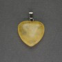 Citrine Heart Pendant 20x20x25mm+-, Silver-Tone Metal