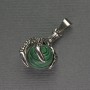 Malachite Paw with Ball Pendant 18x37mm+-, Silver-Tone Metal