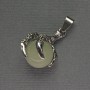 Jade Pendant Paw with Ball 18x37mm+- silver-tone metal