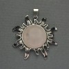 Sun Rose Quartz Pendant 42mm+/-, Length 48mm+/- Silver-Tone Metal