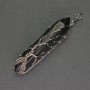 Agate Hexagon Crystal Pendant 12x50x57mm+/- in Silver-Tone Wire Wrap