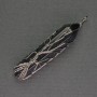 Aventurine «Cairo Night» Hexagon Crystal Pendant 12x50x57mm+/- in Silver-Tone Wire Wrap