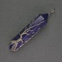 Lapis Lazuli Hexagon Crystal Pendant 12x50x57mm+/- in Silver-Tone Wire Wrap