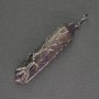 Amethyst Hexagon Crystal Pendant 12x50x57mm+/- Silver-Tone Wire Wrap