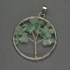Tree of Life Jade Pendant, Natural Stone, diameter 36mm+-, length 47mm+