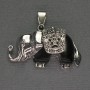 Elephant Agate Pendant 39x34mm+/- Silver-Tone Metal