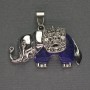 Elephant Pendant Lapis Lazuli 39x34mm+- silver-tone metal