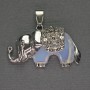 Elephant Moonstone Pendant 39x34mm+/- Silver-Tone Metal
